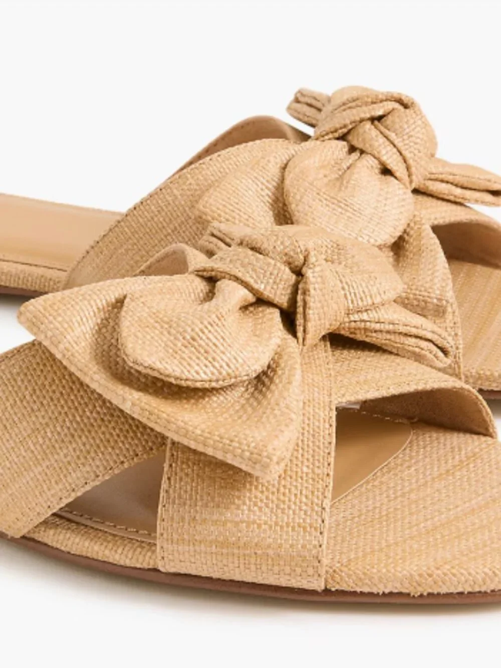 NWT Women's J.Crew Woven Bow Slide Sandals - Size 6.5